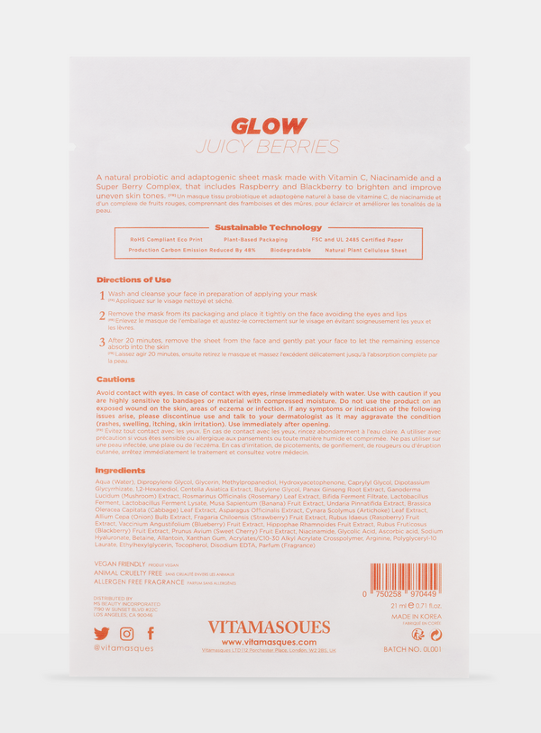 Glow Juicy Berries Biodegradable Mask