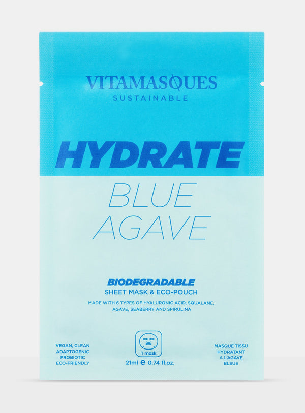 Vitamasques Hydrate Blue Agave Biodegradable Mask